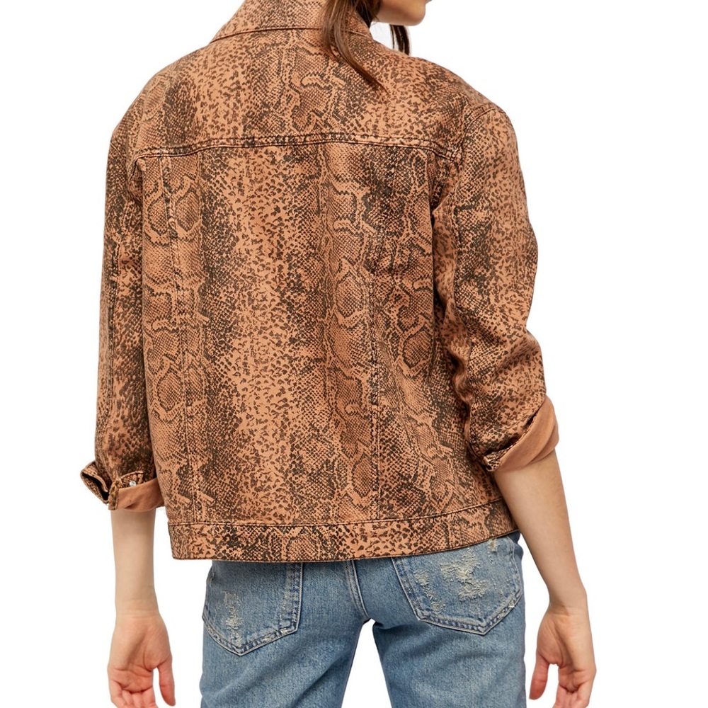 Free People Snake Print Trucker Jacket - Picture 2 of 3